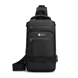 ZOM Bandolera Chicago Crossbody ZC-164B Black 10″-11″ USB